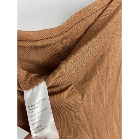 NAKED WARDROBE High Waist Bodycon Maxi Skirt Brown Size Small - Picture 5 of 6